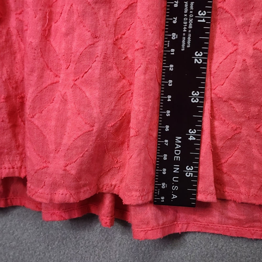 Tommy Bahama Coral Pink Tunic Dress Tiered Bell Sleeves Womens XL Boho Peasant - Picture 6 of 10